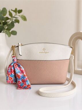 Nanette Lepore Two-Tone Crossbody Bag in White and Blush